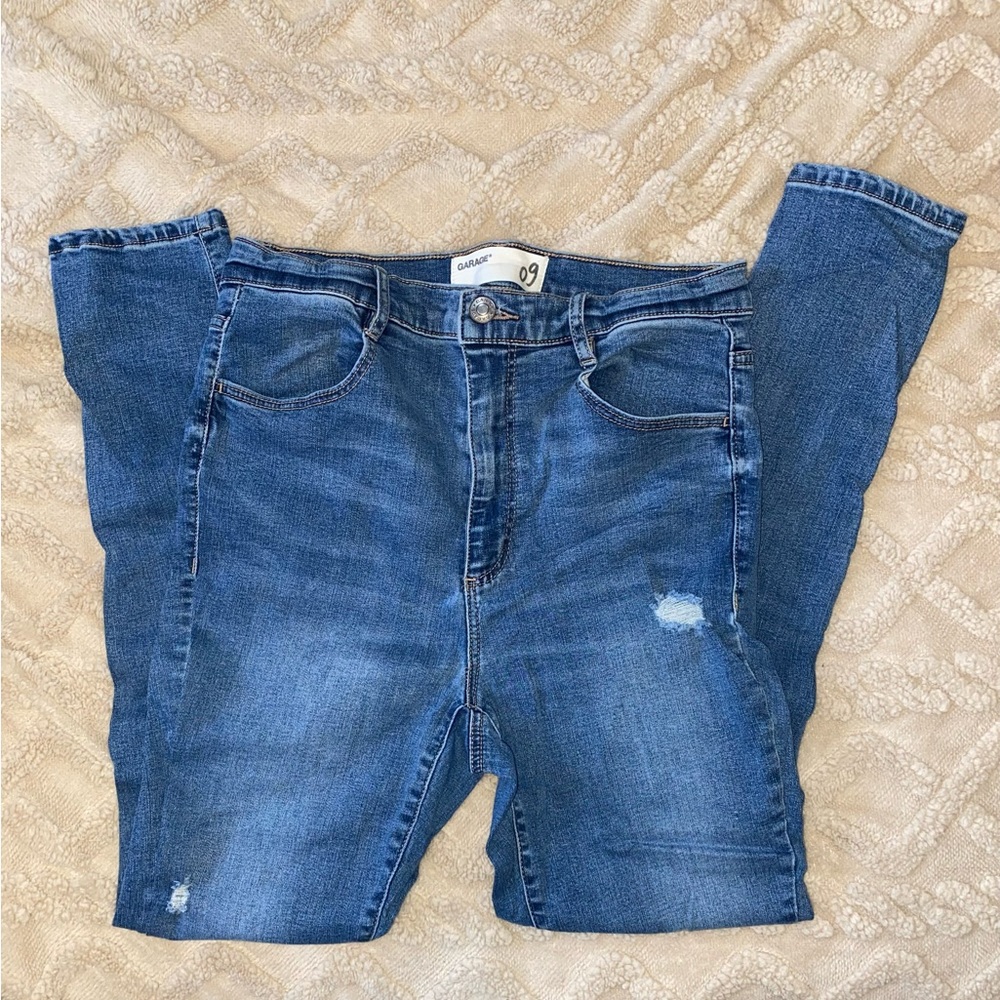 Garage distressed skinny jeans